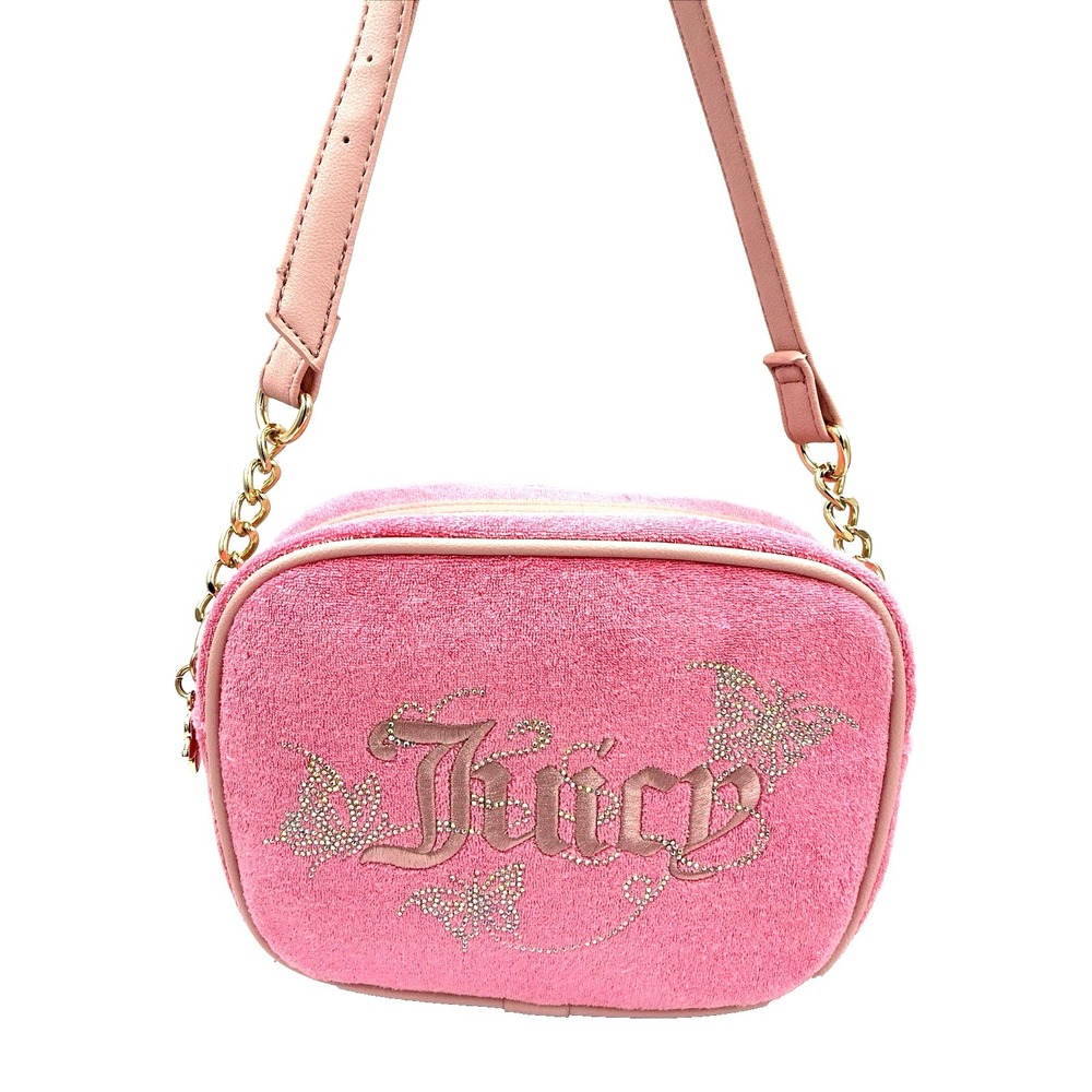 Juicy Couture Wingin It Crossbody Bag Women Medium Pink New Butterfly Terry